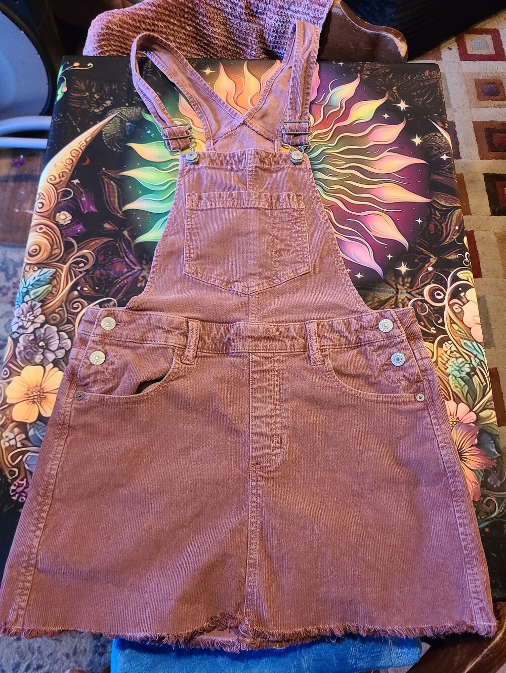 American Eagle Outfitters Mauve Corduroy Overall Skirt